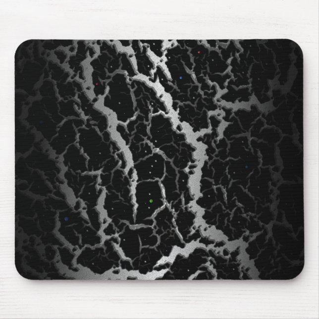 Tapis De Souris Lave de l'espace fissuré - blanc/noir (Devant)