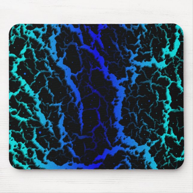 Tapis De Souris Lave de l'espace fissuré - Cyan/Bleu (Devant)
