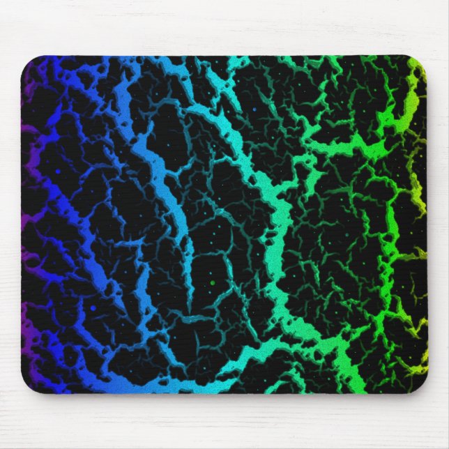 Tapis De Souris Lave de l'espace fissuré - PBCGY arc-en-ciel (Devant)