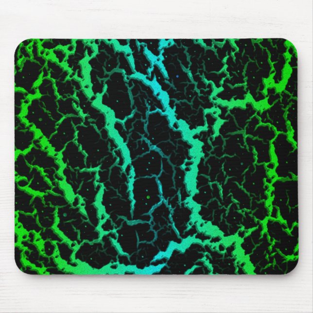 Tapis De Souris Lave de l'espace fissuré - Vert/Cyan (Devant)