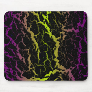 Tapis De Souris Lave de l'espace fissuré - Violet/Lime