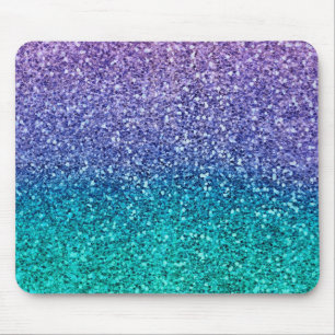Tapis De Souris Lavender Purple & Teal Aqua Green Sparkly Glitter