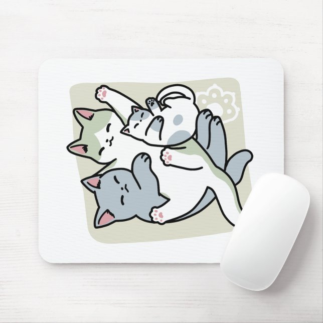 Tapis De Souris Laze Furr Days - Cute Lazy Cats Design (Avec souris)