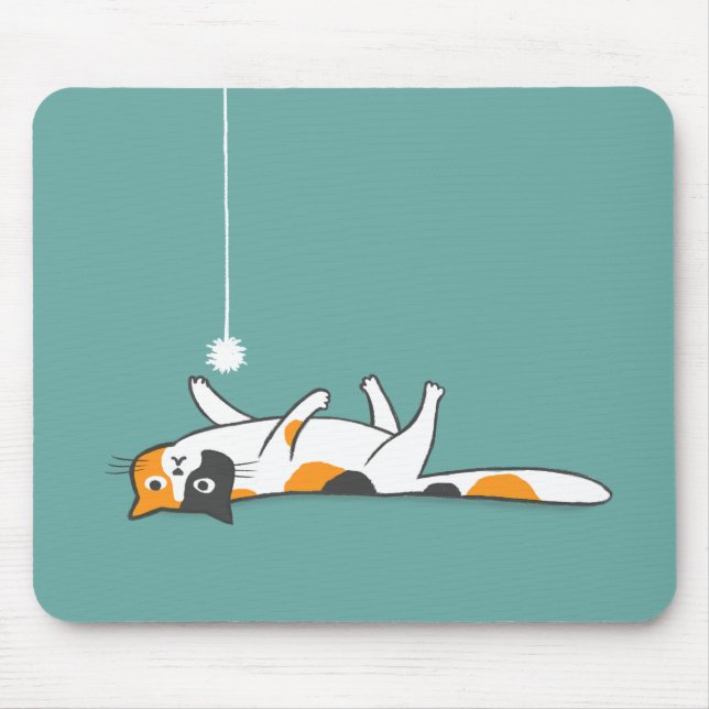 Tapis De Souris Lazy Calico Cat | Mousepad de Kitty Lover pour ani (Devant)