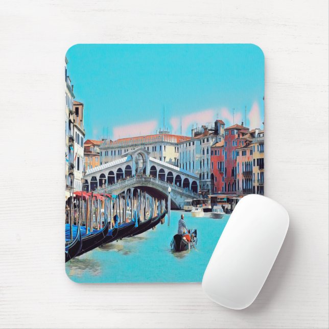 Tapis De Souris ldp VENICE - gondolas - rialto - (Avec souris)