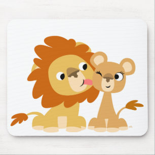 Tapis De Souris Le baiser : Couples mignons Mousepad de lion de