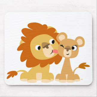 Tapis De Souris Le baiser : Couples mignons Mousepad de lion de