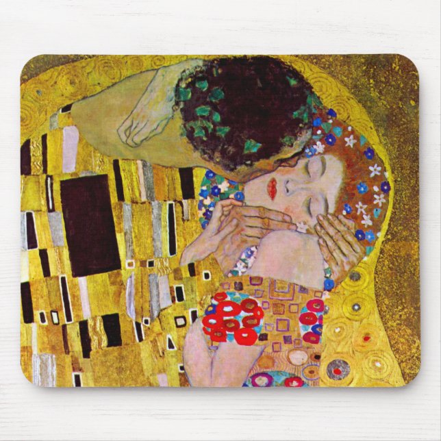 Tapis De Souris Le baiser de Gustav Klimt, Art Nouveau Vintage (Devant)