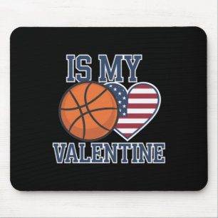 Tapis De Souris Le basket-ball est mon coeur pour la Saint-Valenti