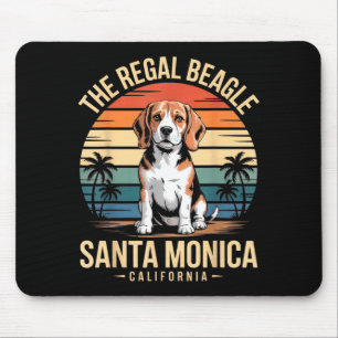 Tapis De Souris Le beagle royal santa monica californie rétro
