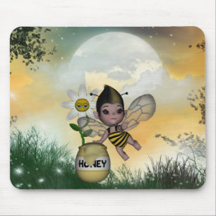 Tapis De Souris Le bébé adorable mignon gaffent le miel d'abeill