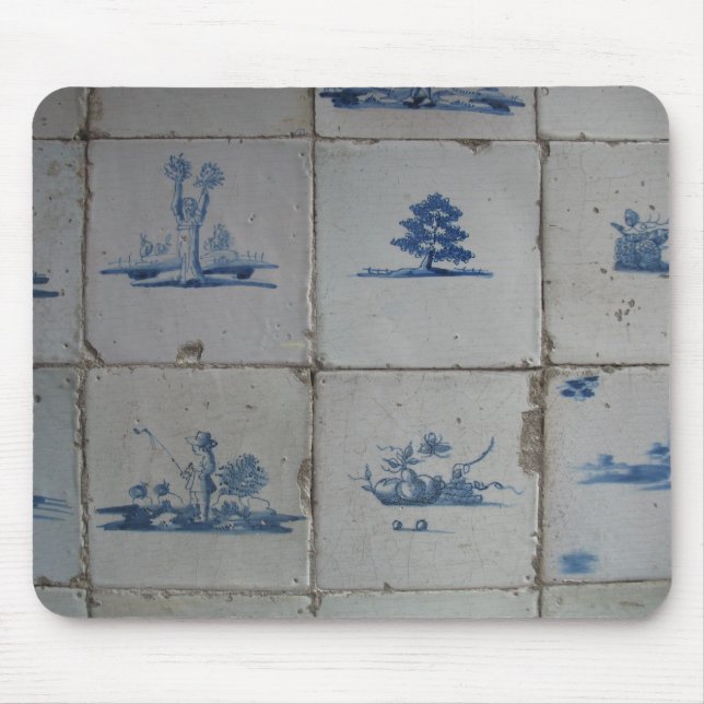 Tapis De Souris Le bleu de Delft couvre de tuiles Mousepad (Devant)