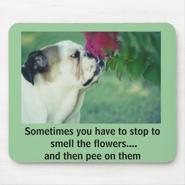 Tapis De Souris Le bouledogue et le rose (Devant)