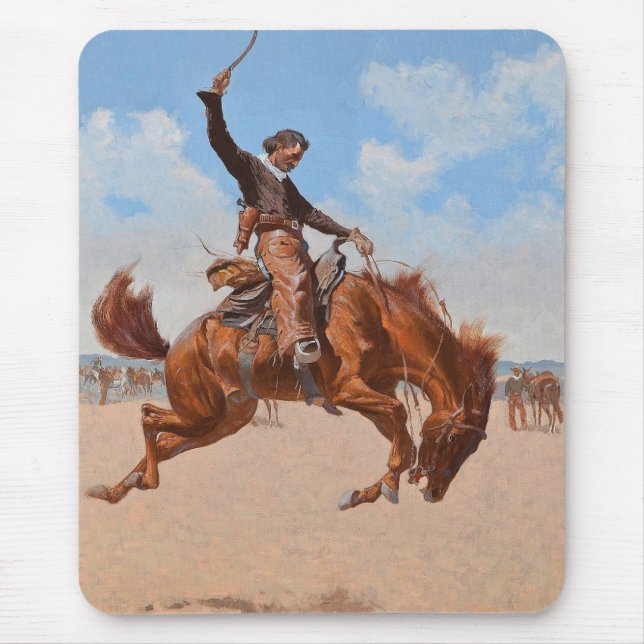 Tapis De Souris Le Bronco Buster (par Frederic Remington) (Devant)