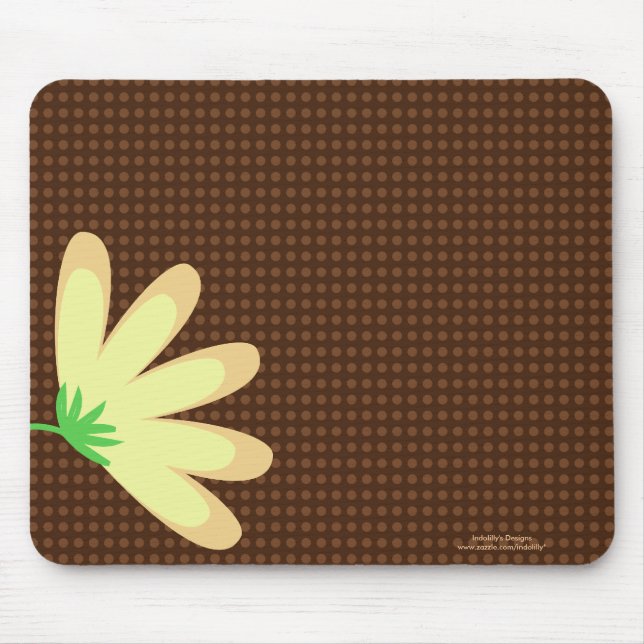 Tapis De Souris Le brun jaune de fleur pointille Mousepad (Devant)