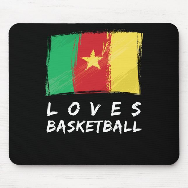 Tapis De Souris Le Cameroun adore le basket-ball  (Devant)