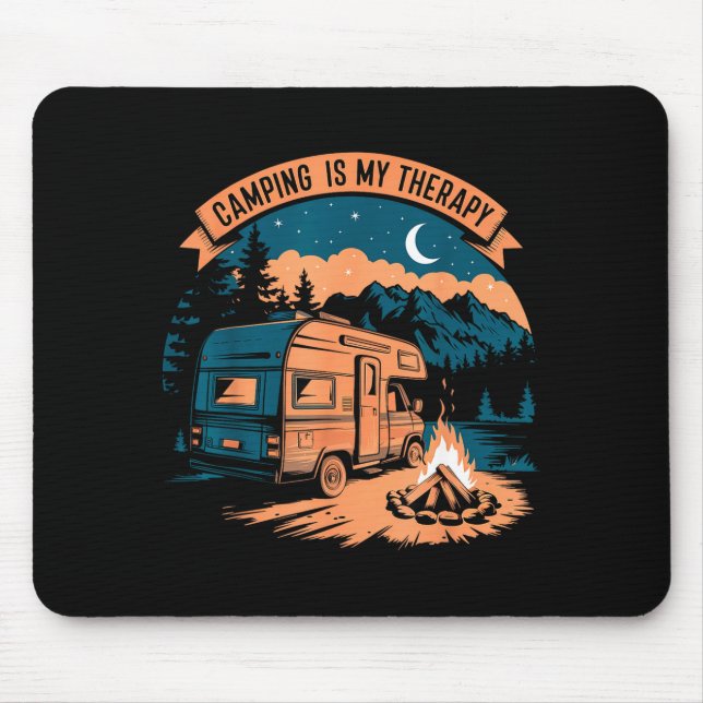 Tapis De Souris Le camping est ma thérapie  (Devant)