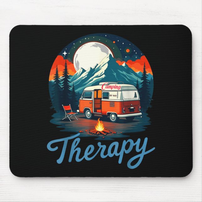 Tapis De Souris Le camping est ma thérapie  (Devant)