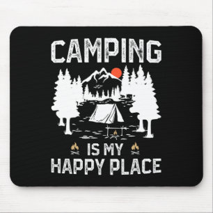 Tapis De Souris Le camping est mon endroit heureux drôle de campeu