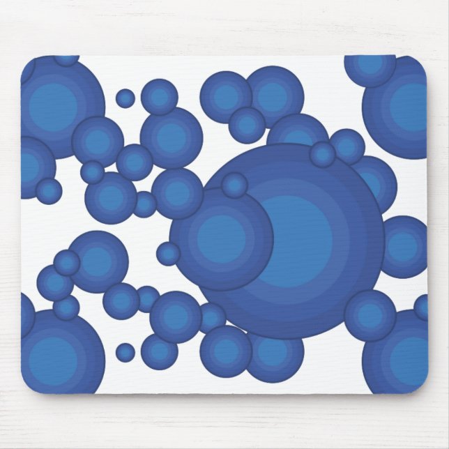 Tapis De Souris Le cercle de style années 70 bleu (Devant)