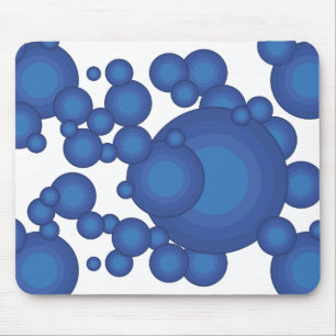 Tapis De Souris Le cercle de style des années Blue 70