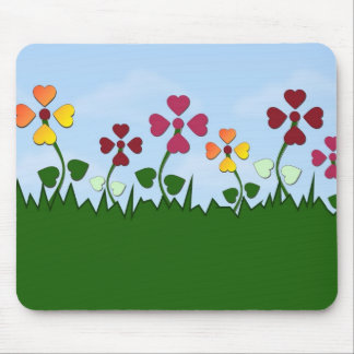 Tapis De Souris Le champ du coeur fleurit Mousepad