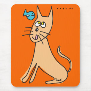 Tapis De Souris Le chat aime des poissons Mousepad