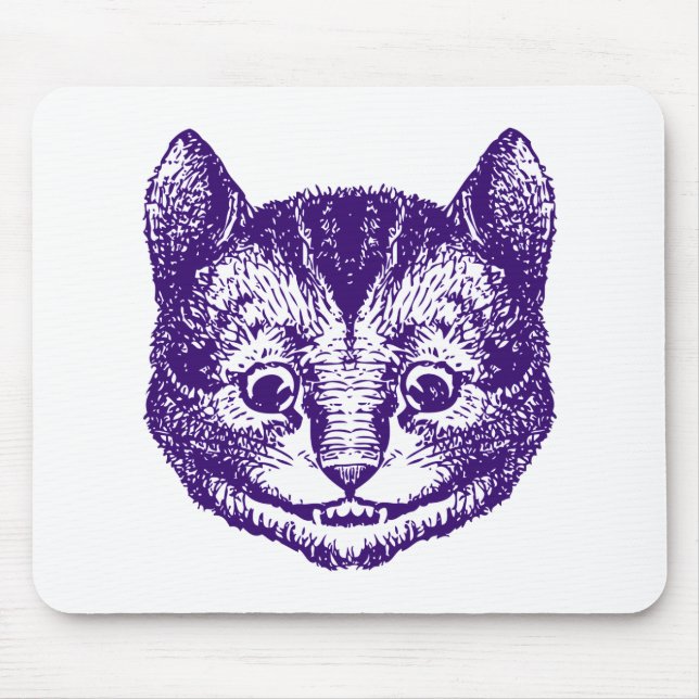 Tapis De Souris Le chat de Cheshire a encré le pourpre (Devant)