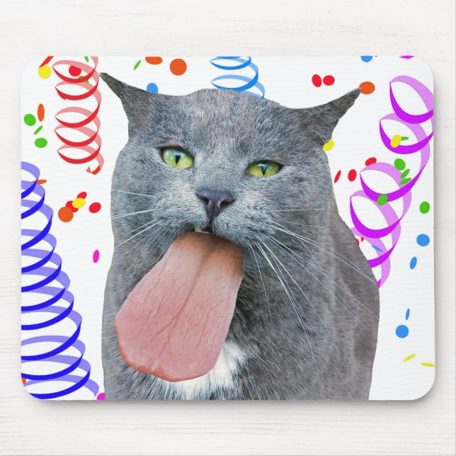 Tapis De Souris Le Chat De Fête A Ta Langue ? (Devant)