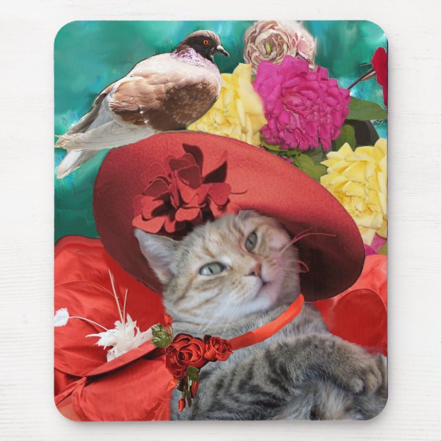 TAPIS DE SOURIS LE CHAT DE LA PRINCESSE TATUS WITH RED A ET DOVE (Devant)