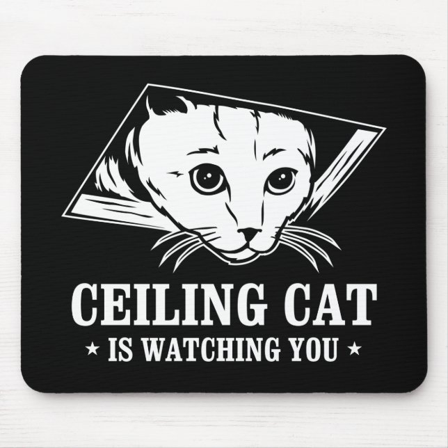 Tapis De Souris Le chat de plafond vous observe (Devant)