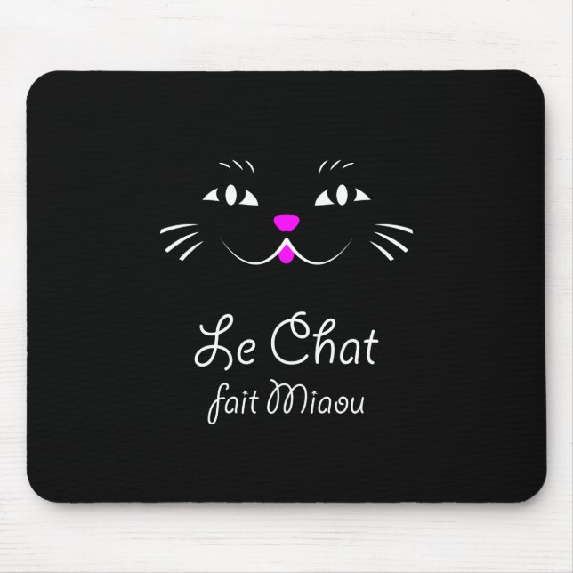 Tapis De Souris Le chat indique le Meow !  Chat drôle de Kitty de (Devant)