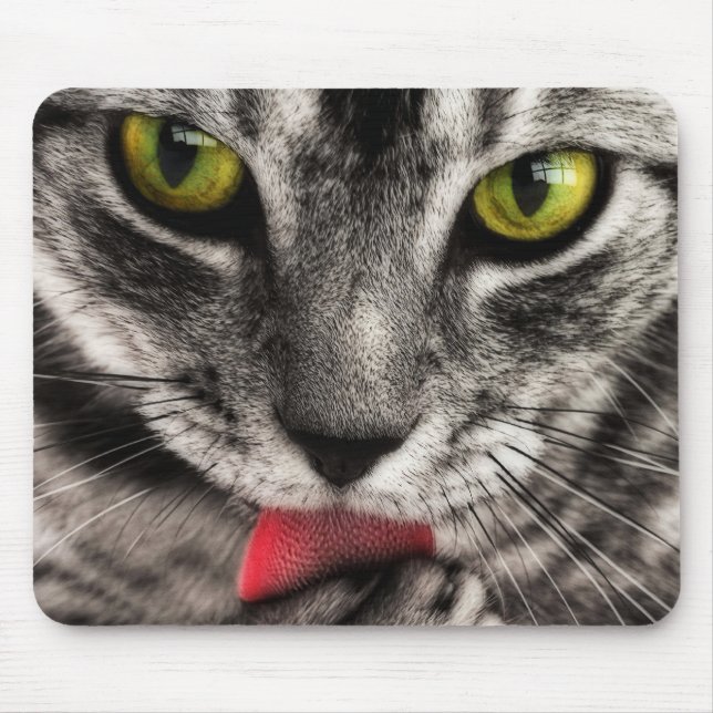 Tapis De Souris Le chat lèchent (Devant)