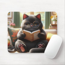Le chat lit un livre sur le canapé