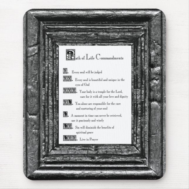 Tapis De Souris Le chemin de vie des commandements (Devant)