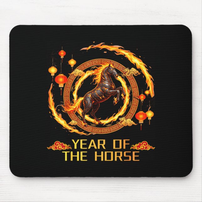 Tapis De Souris Le Cheval de Feu Chinois (Devant)