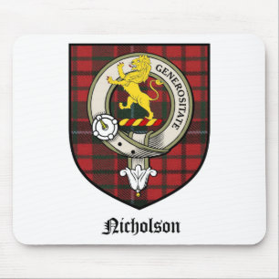 Tapis De Souris Le clan de Nicholson Crest le tartan d'insigne