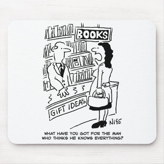 Tapis De Souris Le client pose une question au libraire. Librairie (Devant)