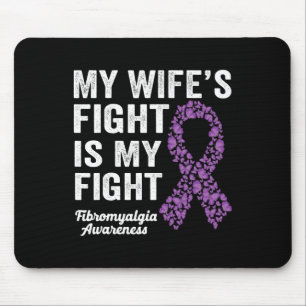 Tapis De Souris Le combat de ma femme est ma lutte contre la fibro