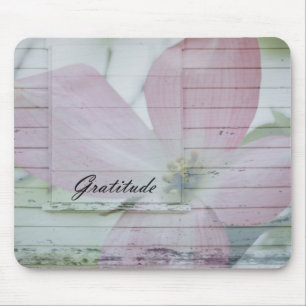 Tapis De Souris Le cornouiller de gratitude a inspiré floral rose