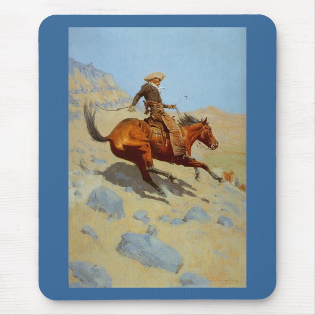 Tapis De Souris Le Cowboy de Frederic Remington (1902) (Devant)