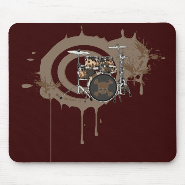 Tapis De Souris Le crâne bat du tambour de Mousepad (Devant)