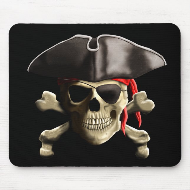 Tapis De Souris Le crâne du Jolly roger pirate (Devant)