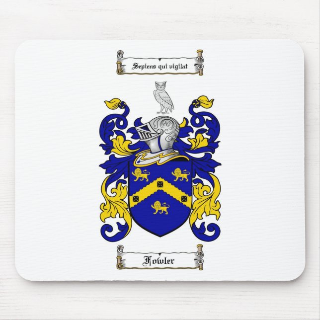 TAPIS DE SOURIS LE CREST DE FAMILLE DE FOWLER - MANTEAU DE FOWLER (Devant)