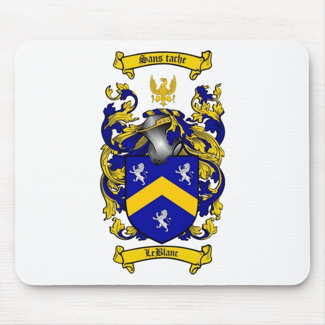 TAPIS DE SOURIS LE CREST DE FAMILLE DE LEBLANC - MANTEAU DE (Devant)