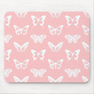 Tapis De Souris Le croquis de papillon, écossent le rose et le