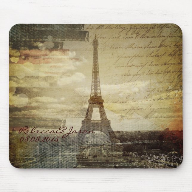 Tapis De Souris le cru scripts le mariage de Tour Eiffel de Paris (Devant)