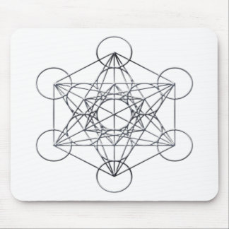 Tapis De Souris Le cube de Metatron argenté en métal