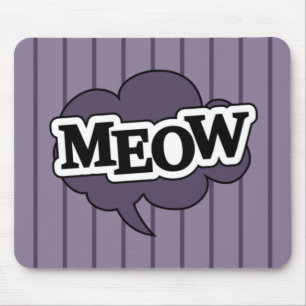 Tapis De Souris Le design mauve et noir du chat