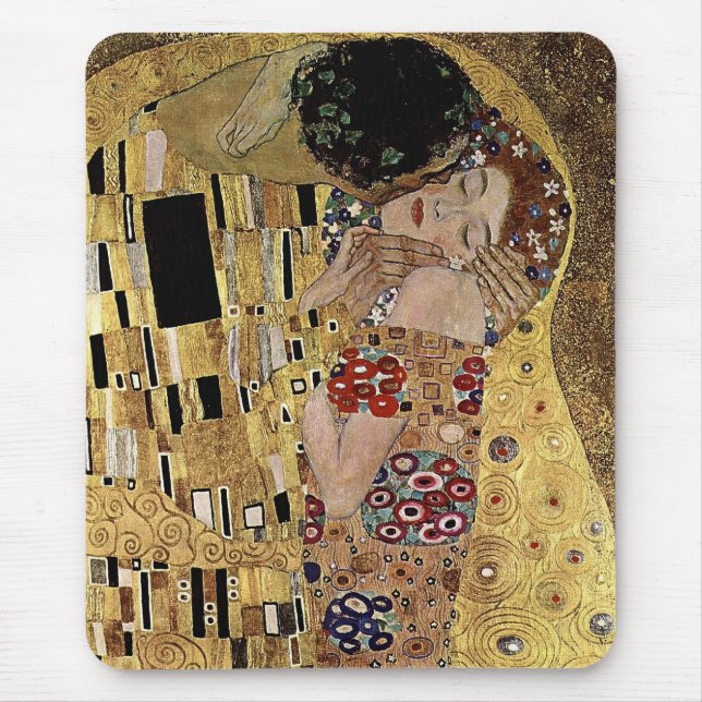 Tapis De Souris Le détail du baiser de Gustav Klimt (vers 1908) (Devant)